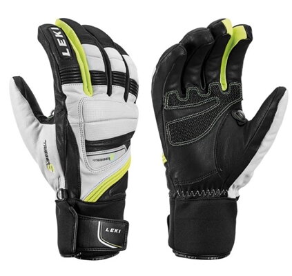 Lyžařské rukavice Leki Griffin Prime S white/black-yellow 640847303