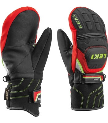 Lyžařské rukavice Leki WC Race Coach Flex S GTX Jr. palčáky black-red