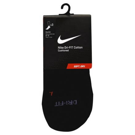 Ponožky Nike Dri-Fit Cotton sx4827, dámské, pánské, black (3 páry)