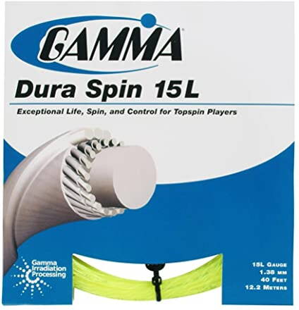 Výplet Gamma DURA SPIN 15L, Yellow,1,38mm,  tenisový