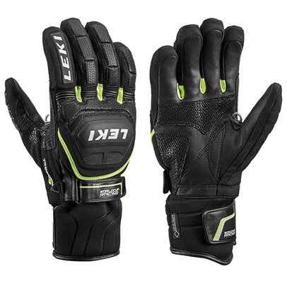 Lyžařské rukavice Leki WC Race Coach Flex S GTX black-yellow