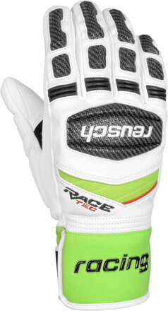Rukavice Reusch Race-tech 14 SC, 135 white/neon green, lyžařské, pánské 