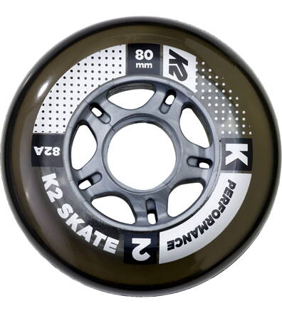 Kolečka K2 80mm Wheels 8-Pack with ILQ 7 Aluminum Spacers 